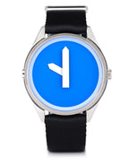 Velqorian Minimal Blue Watch | Modern Blue Dial | Black Strap