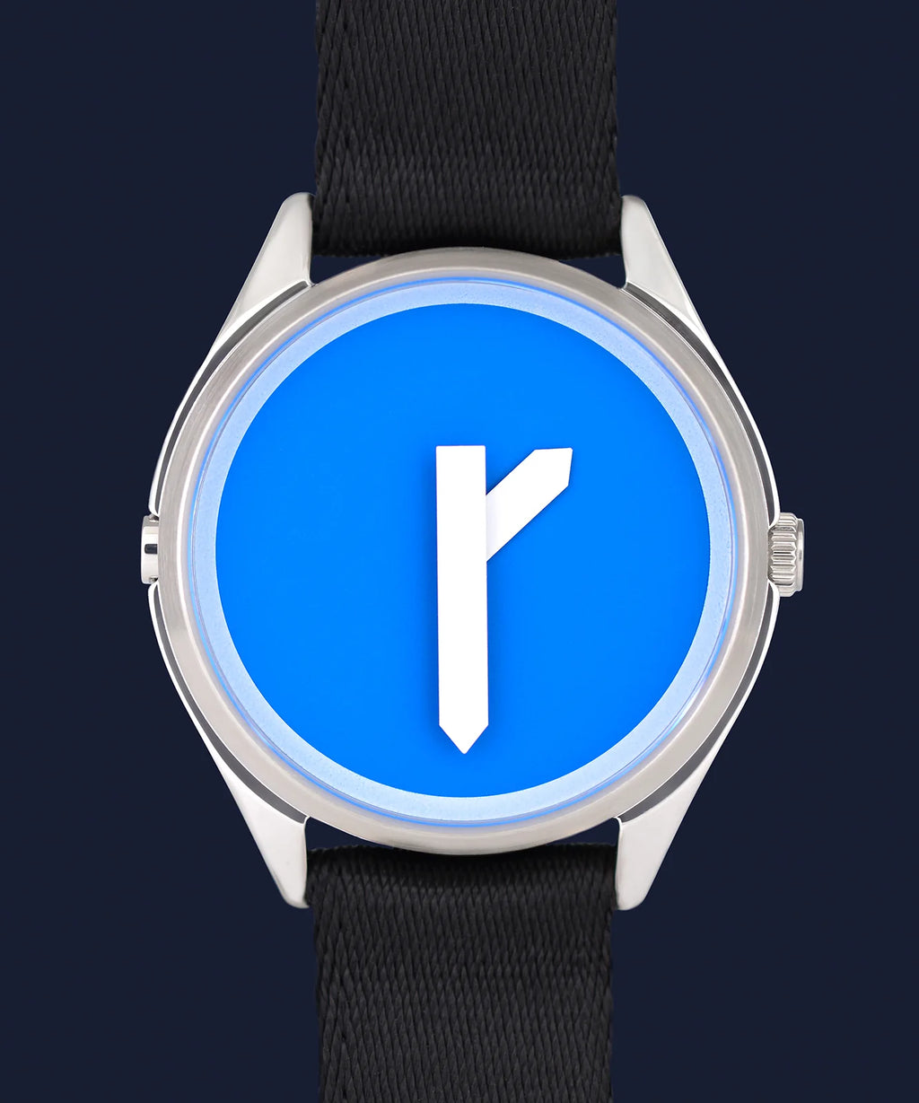 Velqorian Minimal Blue Watch | Modern Blue Dial | Black Strap