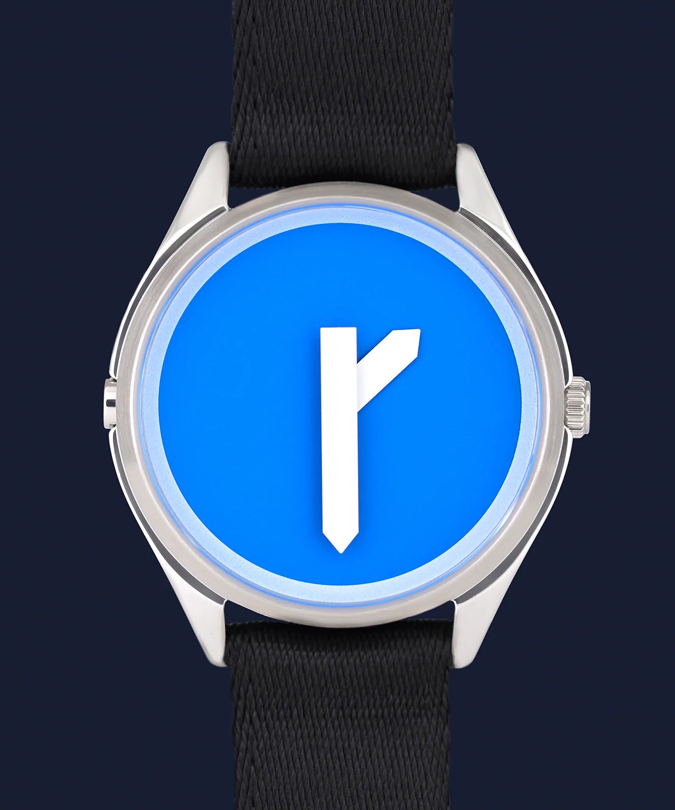 Velqorian Minimal Blue Watch | Modern Blue Dial | Black Strap