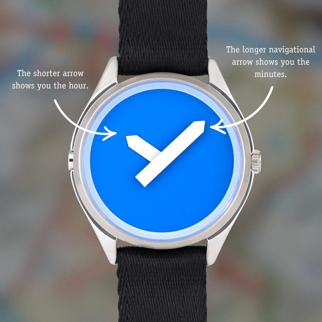 Velqorian Minimal Blue Watch | Modern Blue Dial | Black Strap