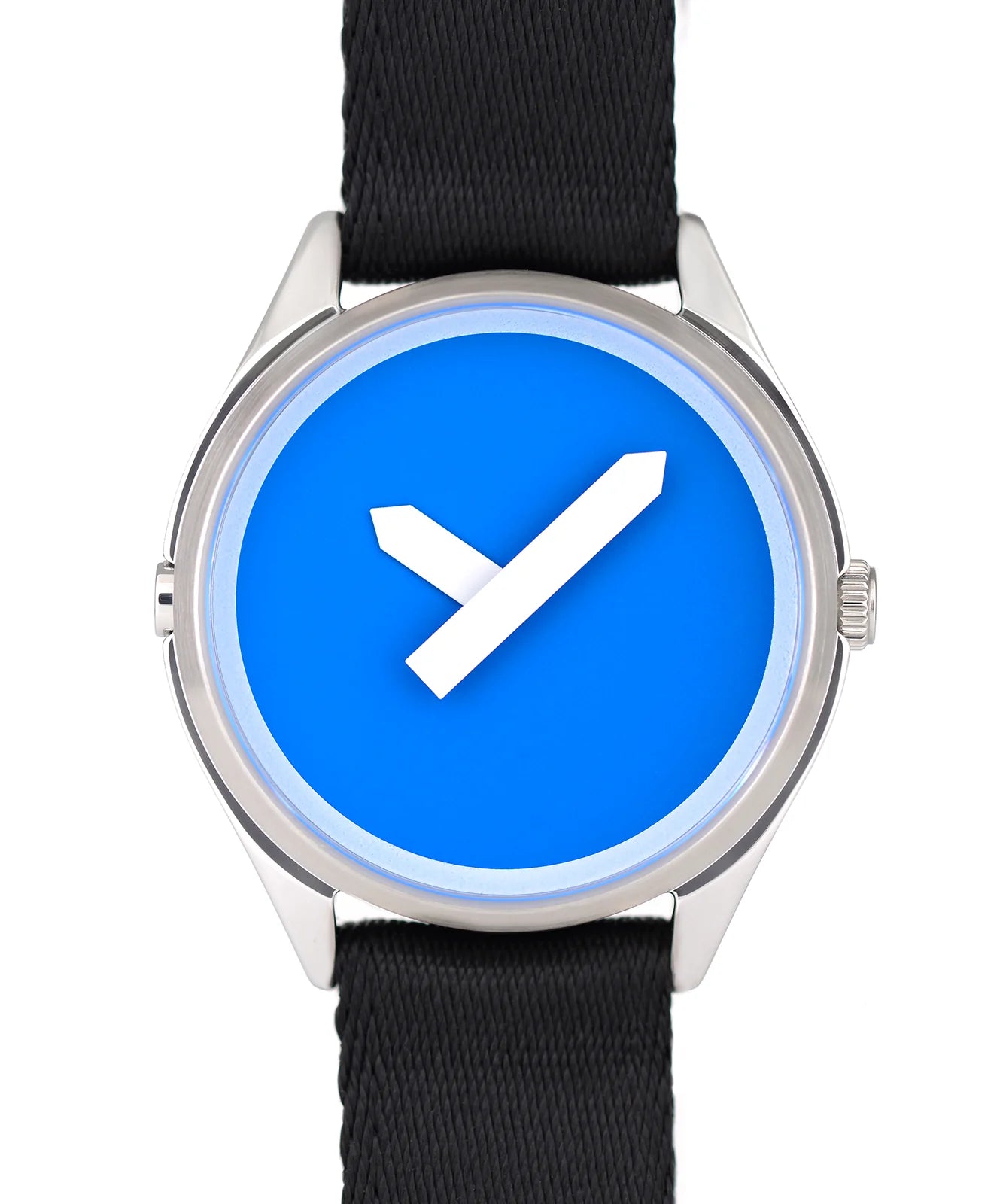 Velqorian Minimal Blue Watch | Modern Blue Dial | Black Strap