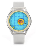 Velqorian Poolside Summer Watch | Colorful Swimming Dial | White Strap