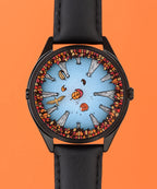 Velqorian Autumn Forest Watch | Artistic Nature Dial | Black Leather Strap