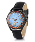 Velqorian Autumn Forest Watch | Artistic Nature Dial | Black Leather Strap
