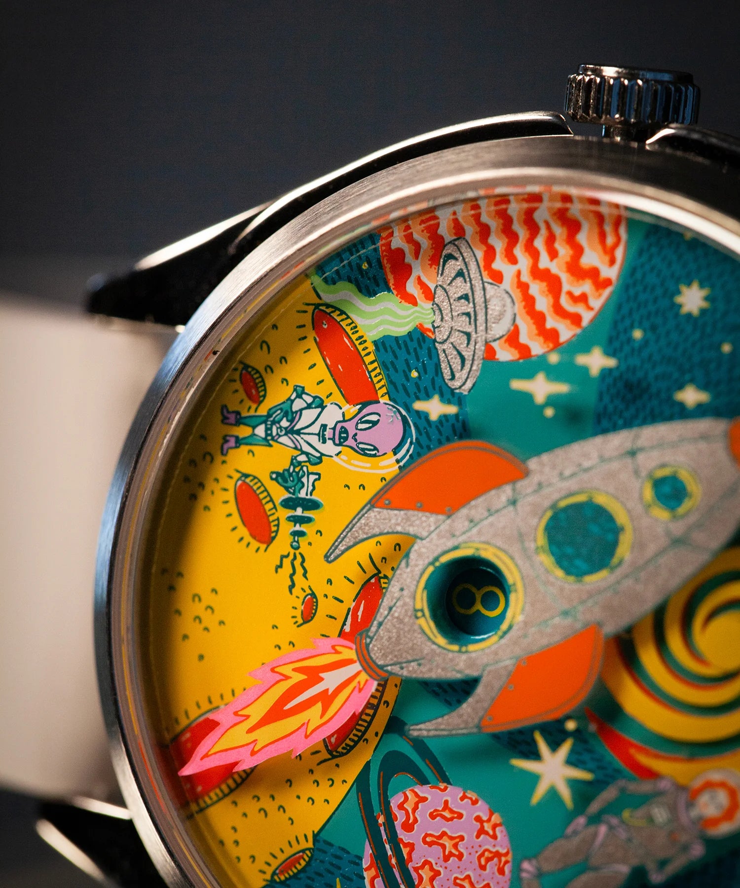 Velqorian Cosmic Adventure Watch | Space Explorer Dial | White Strap