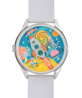 Velqorian Cosmic Adventure Watch | Space Explorer Dial | White Strap