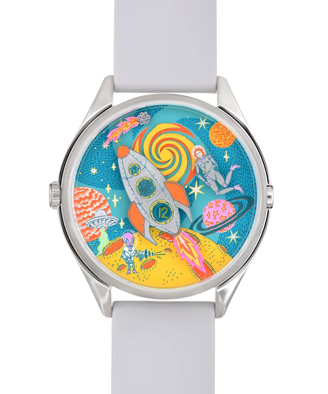 Velqorian Cosmic Adventure Watch | Space Explorer Dial | White Strap